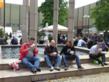 Johan Jansen, Jeroen Bruens en Walter van Asch hebben honger gekregen bij een bezoek aan de beurs in D&uuml;sseldorf op 17-05-2011